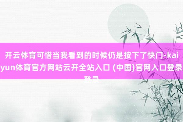 开云体育可惜当我看到的时候仍是按下了快门-kaiyun体育官方网站云开全站入口 (中国)官网入口登录