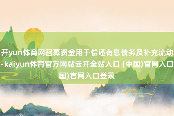 开yun体育网召募资金用于偿还有息债务及补充流动资金-kaiyun体育官方网站云开全站入口 (中国)官网入口登录