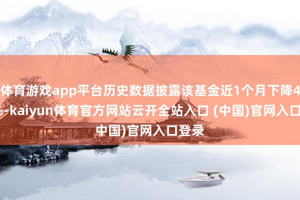 体育游戏app平台历史数据披露该基金近1个月下降4.58%-kaiyun体育官方网站云开全站入口 (中国)官网入口登录