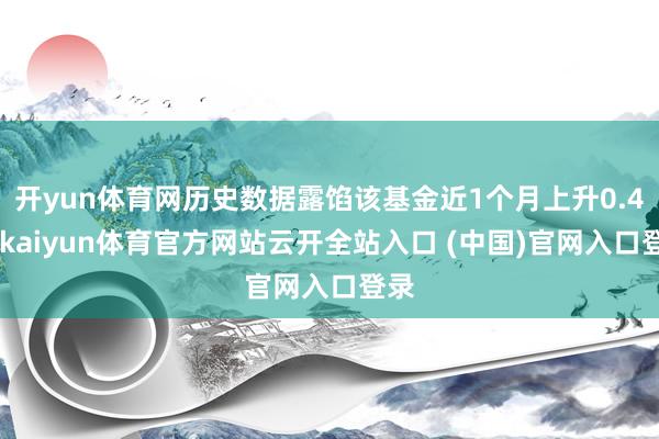 开yun体育网历史数据露馅该基金近1个月上升0.4%-kaiyun体育官方网站云开全站入口 (中国)官网入口登录