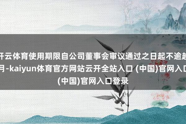 开云体育使用期限自公司董事会审议通过之日起不逾越12个月-kaiyun体育官方网站云开全站入口 (中国)官网入口登录