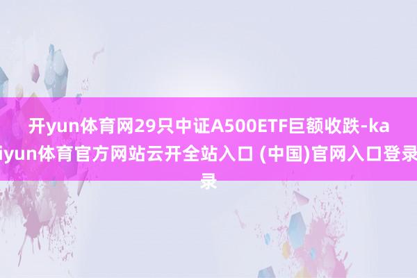 开yun体育网29只中证A500ETF巨额收跌-kaiyun体育官方网站云开全站入口 (中国)官网入口登录