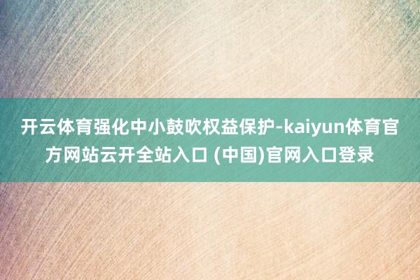 开云体育强化中小鼓吹权益保护-kaiyun体育官方网站云开全站入口 (中国)官网入口登录