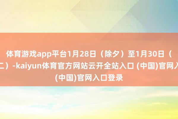 体育游戏app平台1月28日（除夕）至1月30日（正月初二）-kaiyun体育官方网站云开全站入口 (中国)官网入口登录