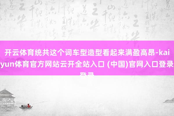 开云体育统共这个词车型造型看起来满盈高昂-kaiyun体育官方网站云开全站入口 (中国)官网入口登录