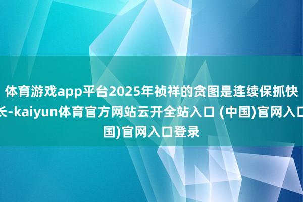 体育游戏app平台2025年祯祥的贪图是连续保抓快速增长-kaiyun体育官方网站云开全站入口 (中国)官网入口登录