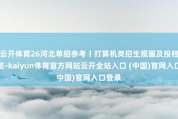 云开体育26河北单招参考丨打算机类招生规画及投档分一览-kaiyun体育官方网站云开全站入口 (中国)官网入口登录