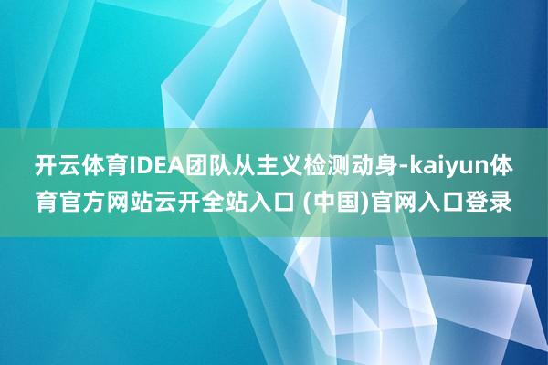 开云体育IDEA团队从主义检测动身-kaiyun体育官方网站云开全站入口 (中国)官网入口登录