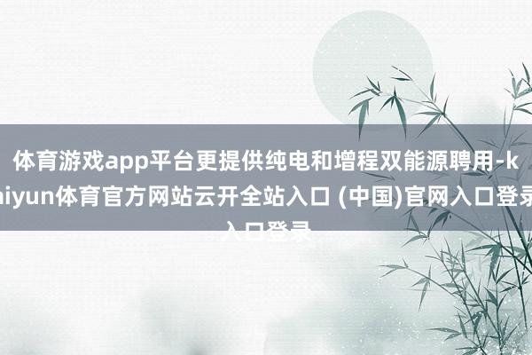 体育游戏app平台更提供纯电和增程双能源聘用-kaiyun体育官方网站云开全站入口 (中国)官网入口登录